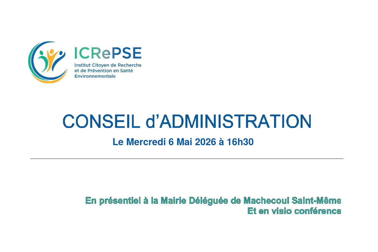 Conseil d’administration de l’ICRePSE du 6 mai 2026